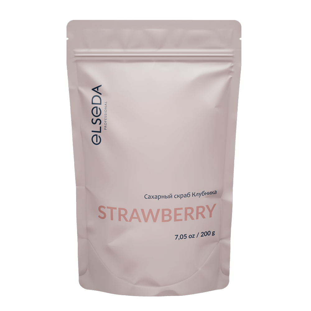Сахарный скраб клубника 200 г. Дой-пак